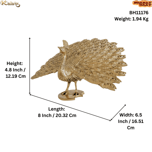 Brass Peacock 4.8 Inch KBH11176