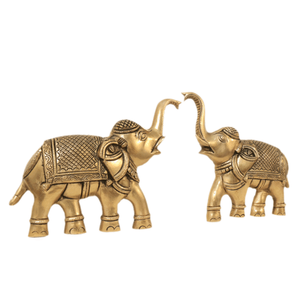 Brass Elephant Pair Wall Hanging 8 Inch KBH11453