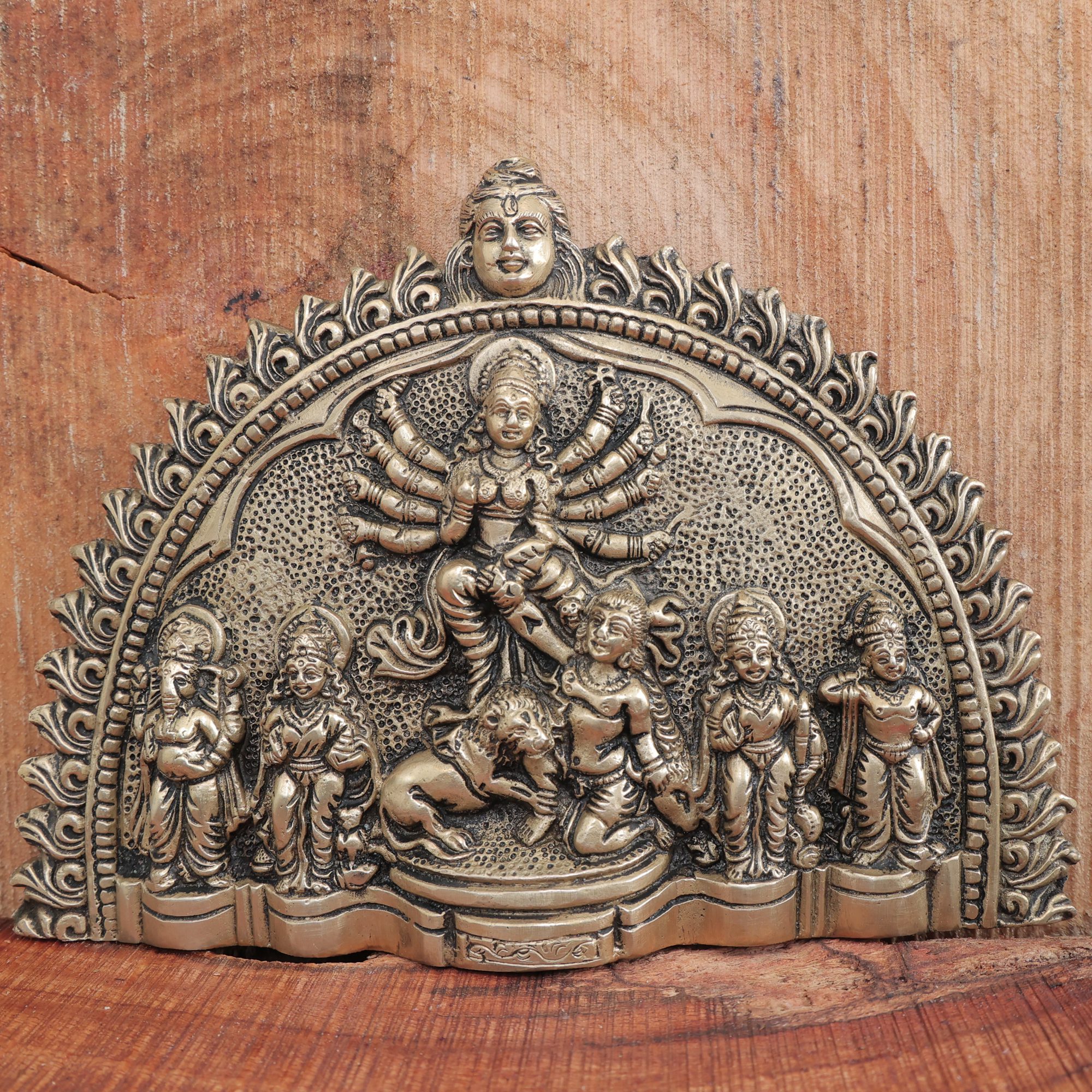 Brass Durga Ma Wall Hanging 6.8 Inch KBH11456 Brass Durga Ma Wall Hanging 6.8 Inch KBH11456