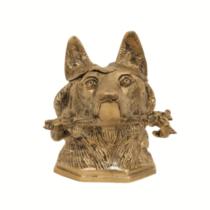Brass Dog Ink Pot 4 Inch KBH11463