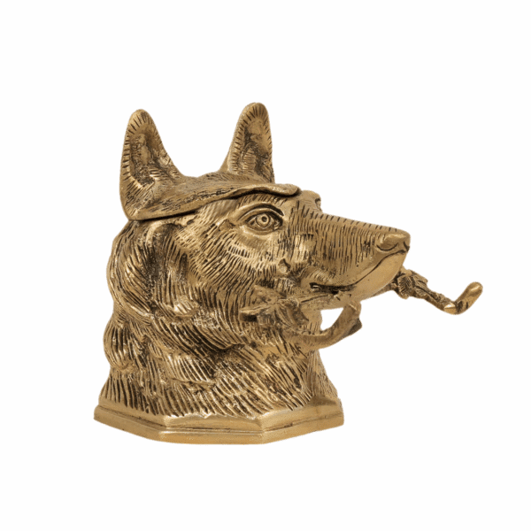 Brass Dog Ink Pot 4 Inch KBH11463