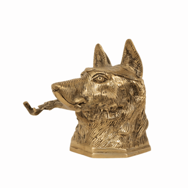 Brass Dog Ink Pot 4 Inch KBH11463