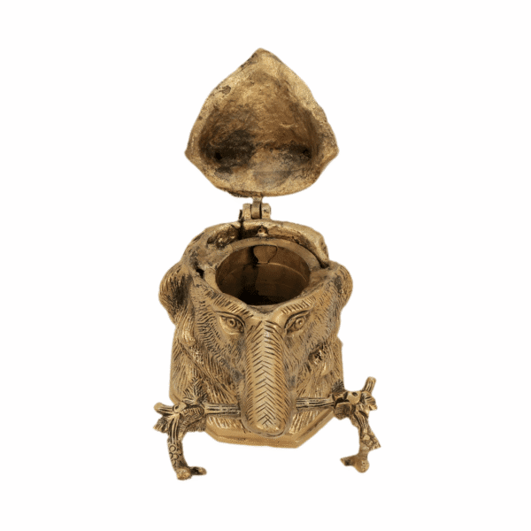 Brass Dog Ink Pot 4 Inch KBH11463
