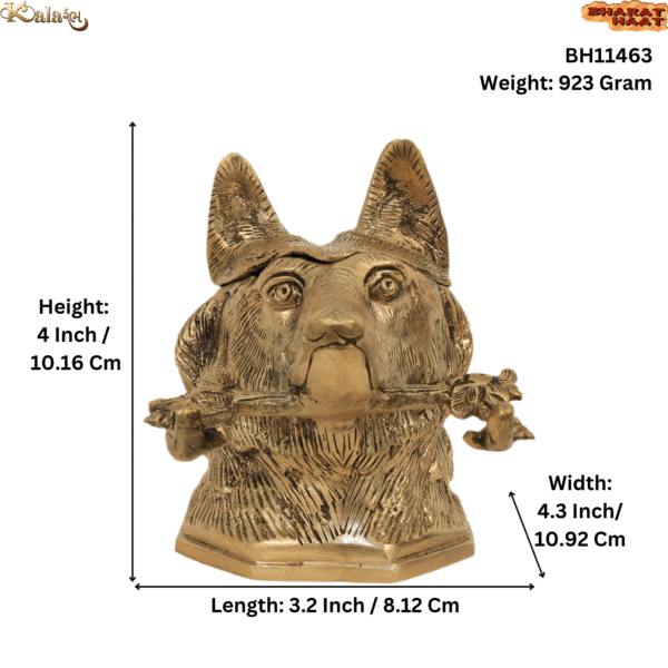 Brass Dog Ink Pot 4 Inch KBH11463