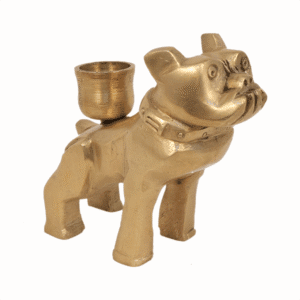 Brass Dog Candle Stand 3.5 Inch KBH11468