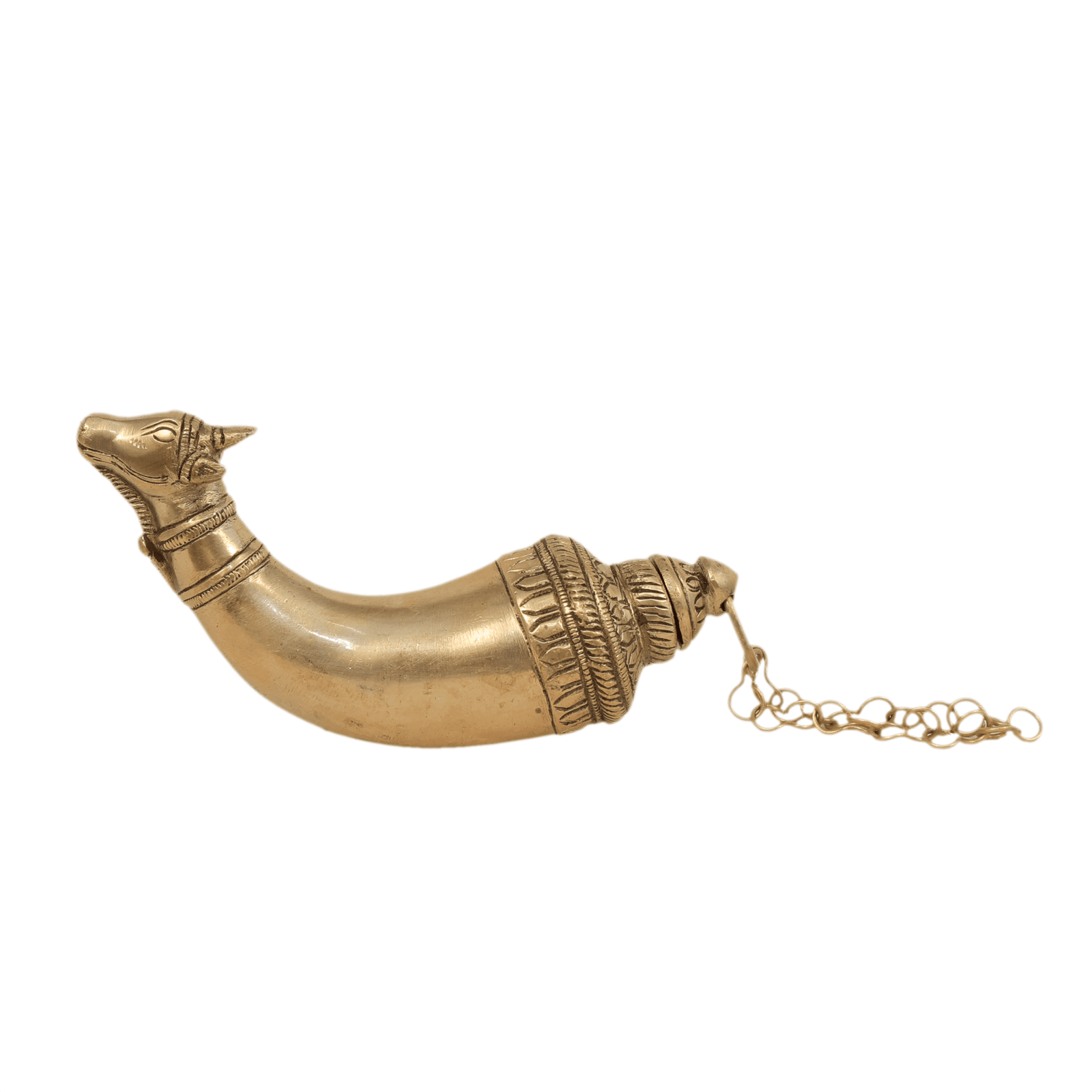 Brass Gomukhi Shringi 12 Inch KBH11472 Brass Gomukhi Shringi 12 Inch KBH11472