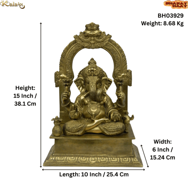 Brass Dagdu Ganesh Kaman 15 Inch KBH03929