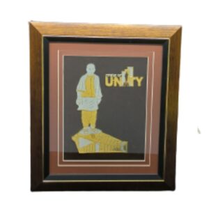 Brass Statue of Unity Frame with Glass 12.5 Inch KBHF08335