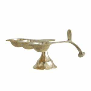 Brass Aarti Diya with Handle 2.2 Inch KBH10675