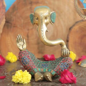 Brass Ganesha 8.3 Inch KBH11538