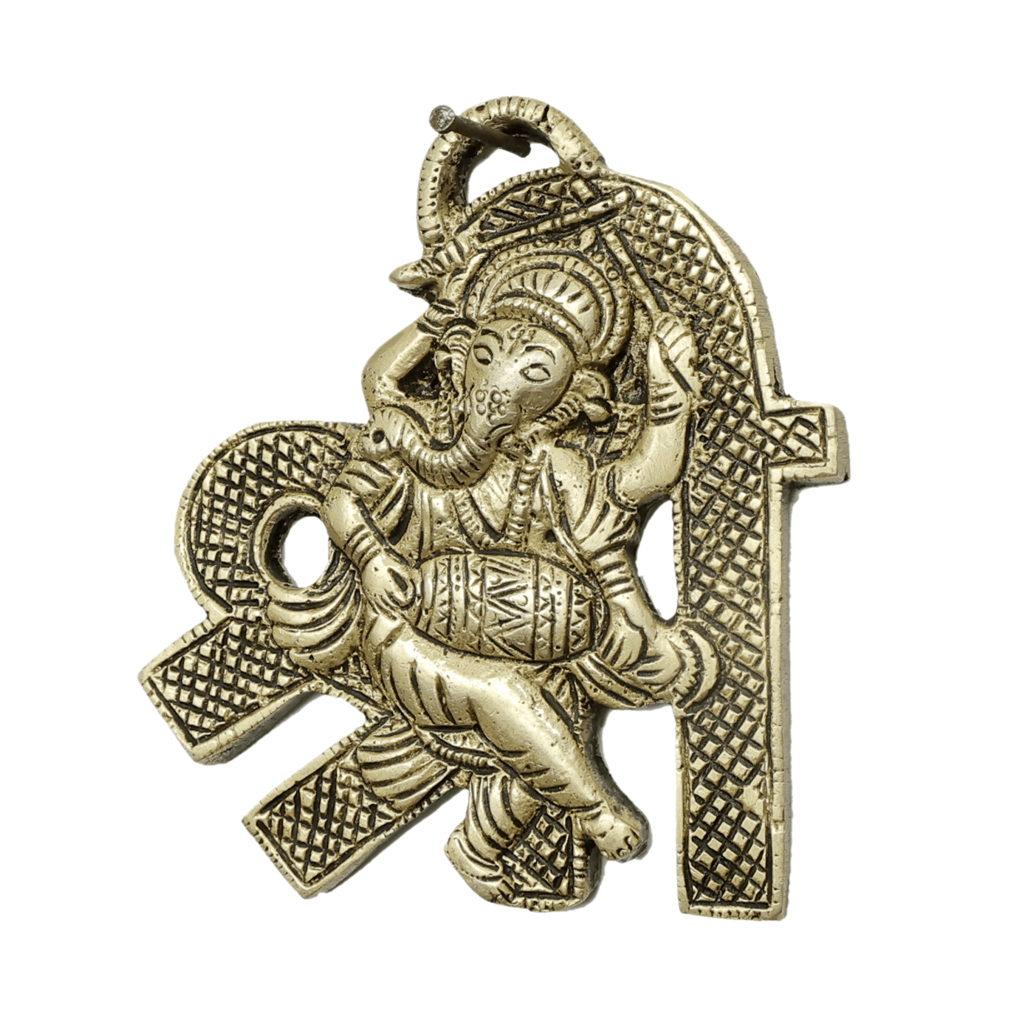 Brass Shree Ganesh Wall Hanging 4.2 Inch KBH11540 Brass Shree Ganesh Wall Hanging 4.2 Inch KBH11540