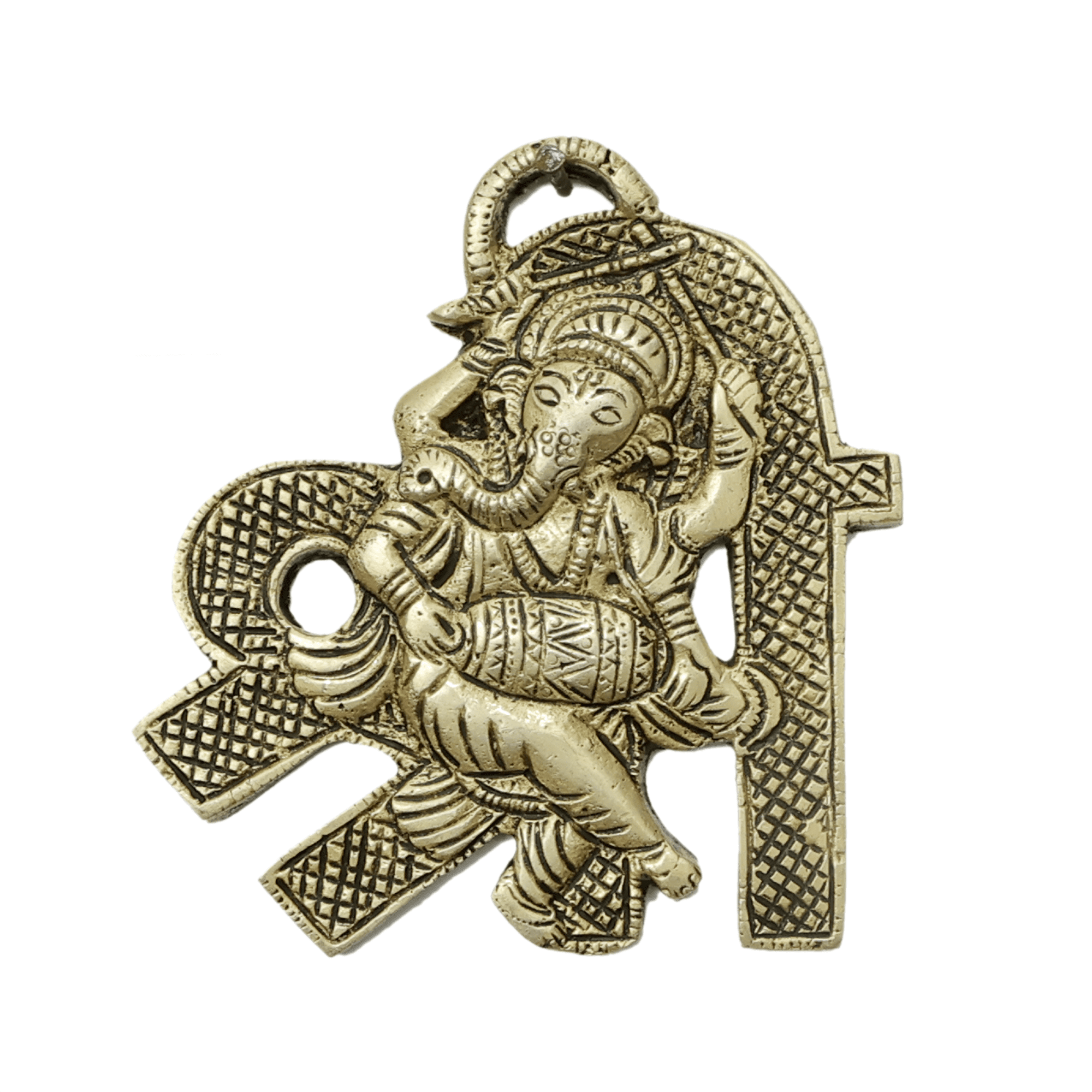 Brass Shree Ganesh Wall Hanging 4.2 Inch KBH11540 Brass Shree Ganesh Wall Hanging 4.2 Inch KBH11540