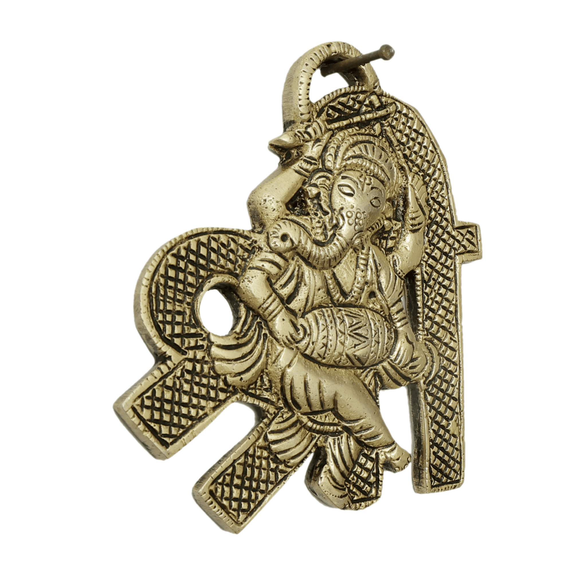 Brass Shree Ganesh Wall Hanging 4.2 Inch KBH11540 Brass Shree Ganesh Wall Hanging 4.2 Inch KBH11540