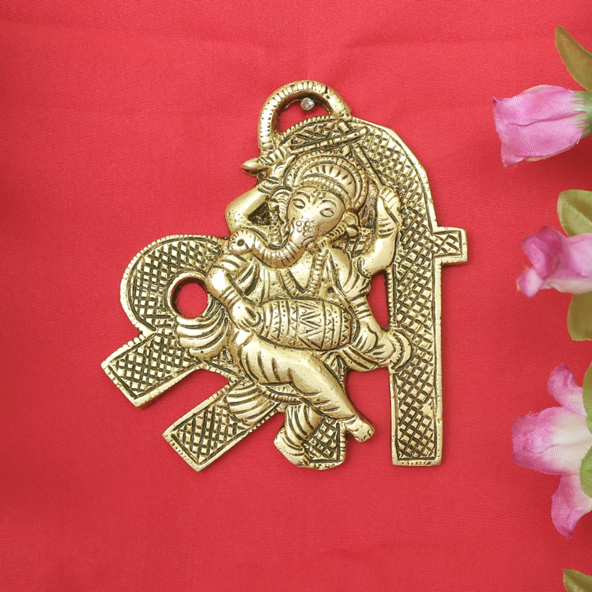 Brass Shree Ganesh Wall Hanging 4.2 Inch KBH11540 Brass Shree Ganesh Wall Hanging 4.2 Inch KBH11540