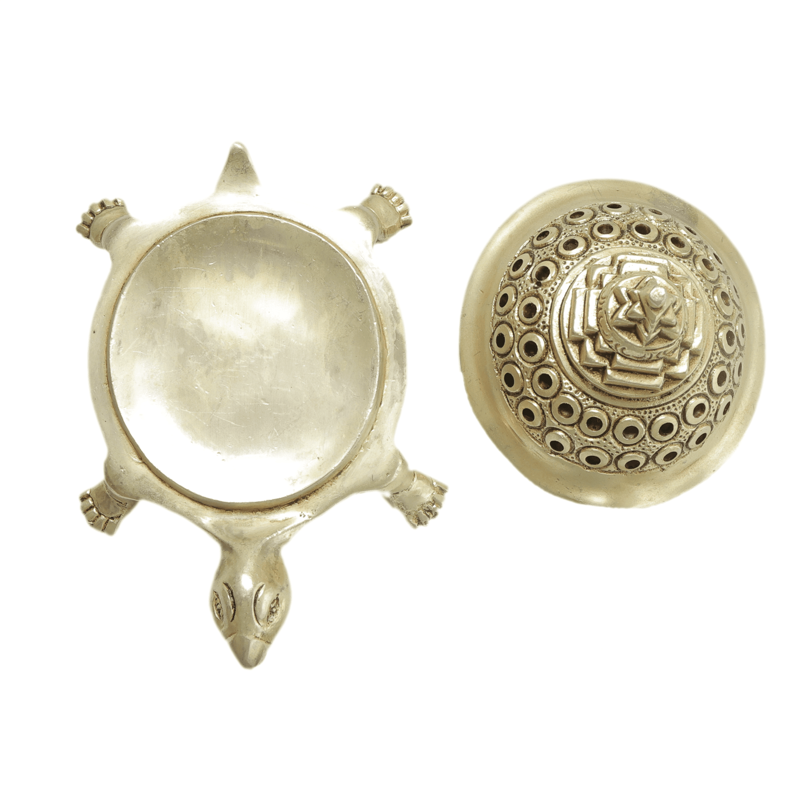 Brass Shree Yantra on Tortoise 3.2 Inch KBH11541 Brass Shree Yantra on Tortoise 3.2 Inch KBH11541