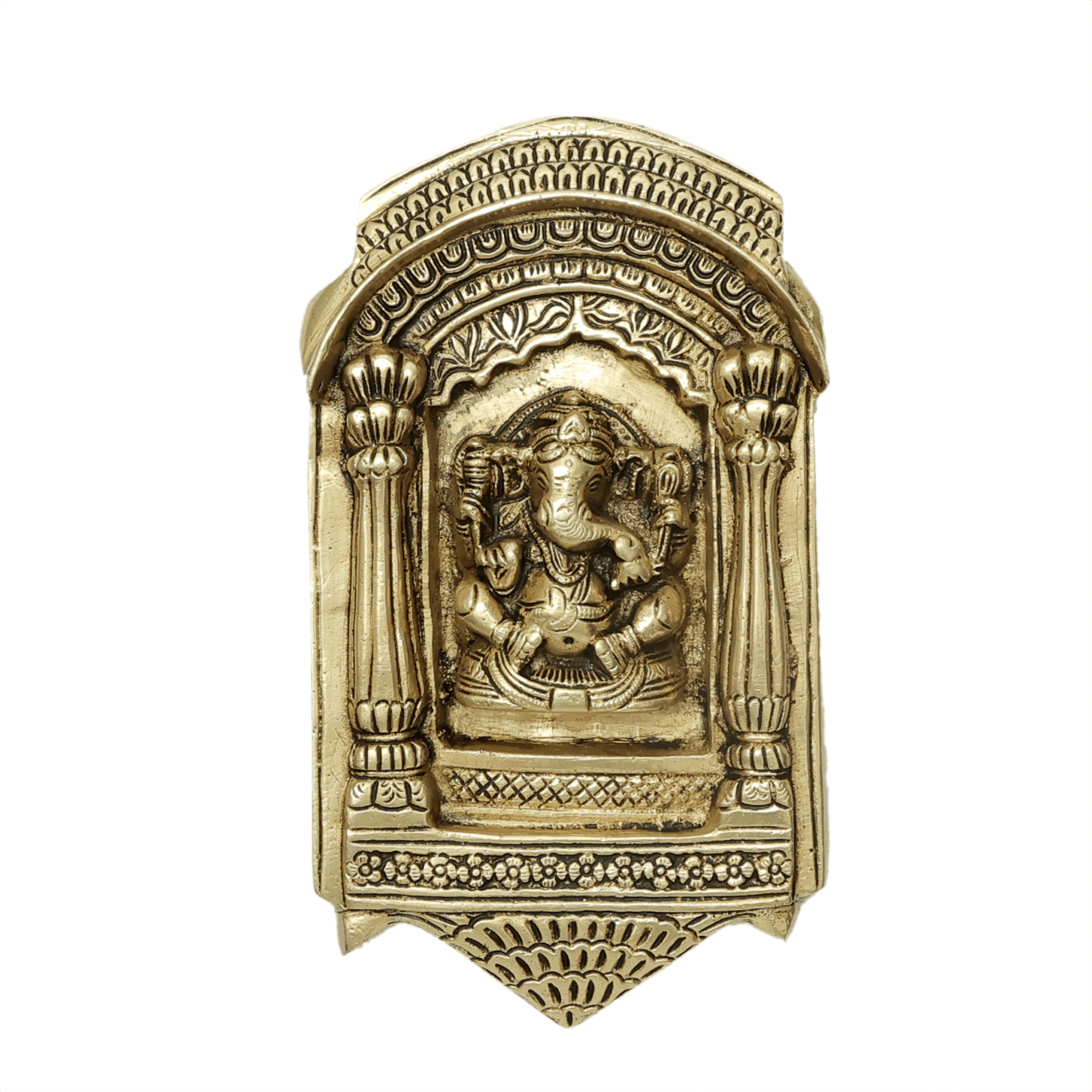 Brass Ganesha Wall Hanging 8 Inch KBH11611 Brass Ganesha Wall Hanging 8 Inch KBH11611