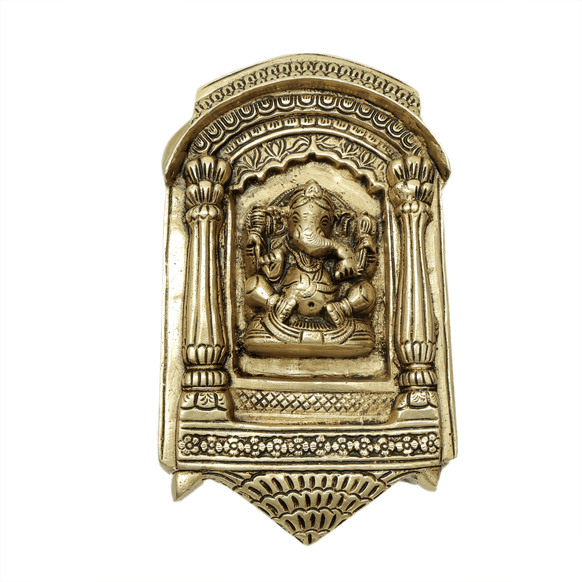 Brass Ganesha Wall Hanging 8 Inch KBH11611 Brass Ganesha Wall Hanging 8 Inch KBH11611