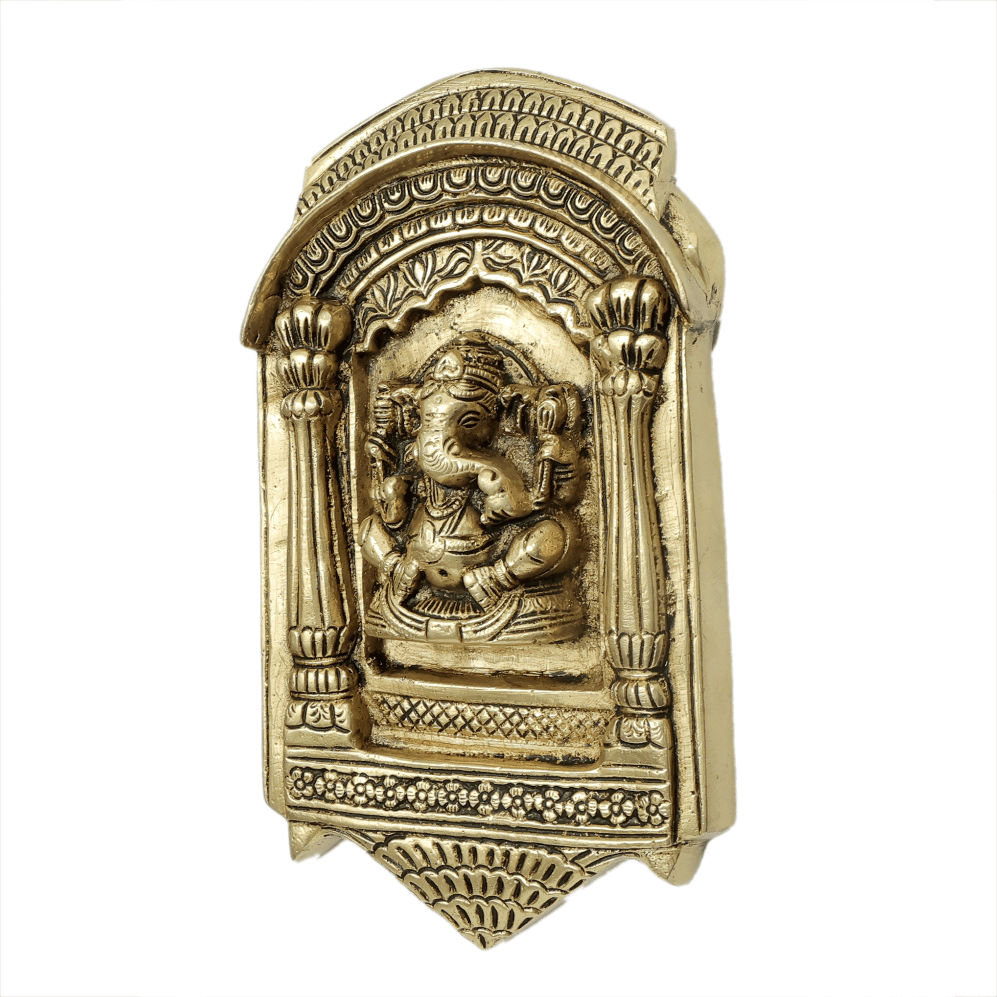 Brass Ganesha Wall Hanging 8 Inch KBH11611 Brass Ganesha Wall Hanging 8 Inch KBH11611