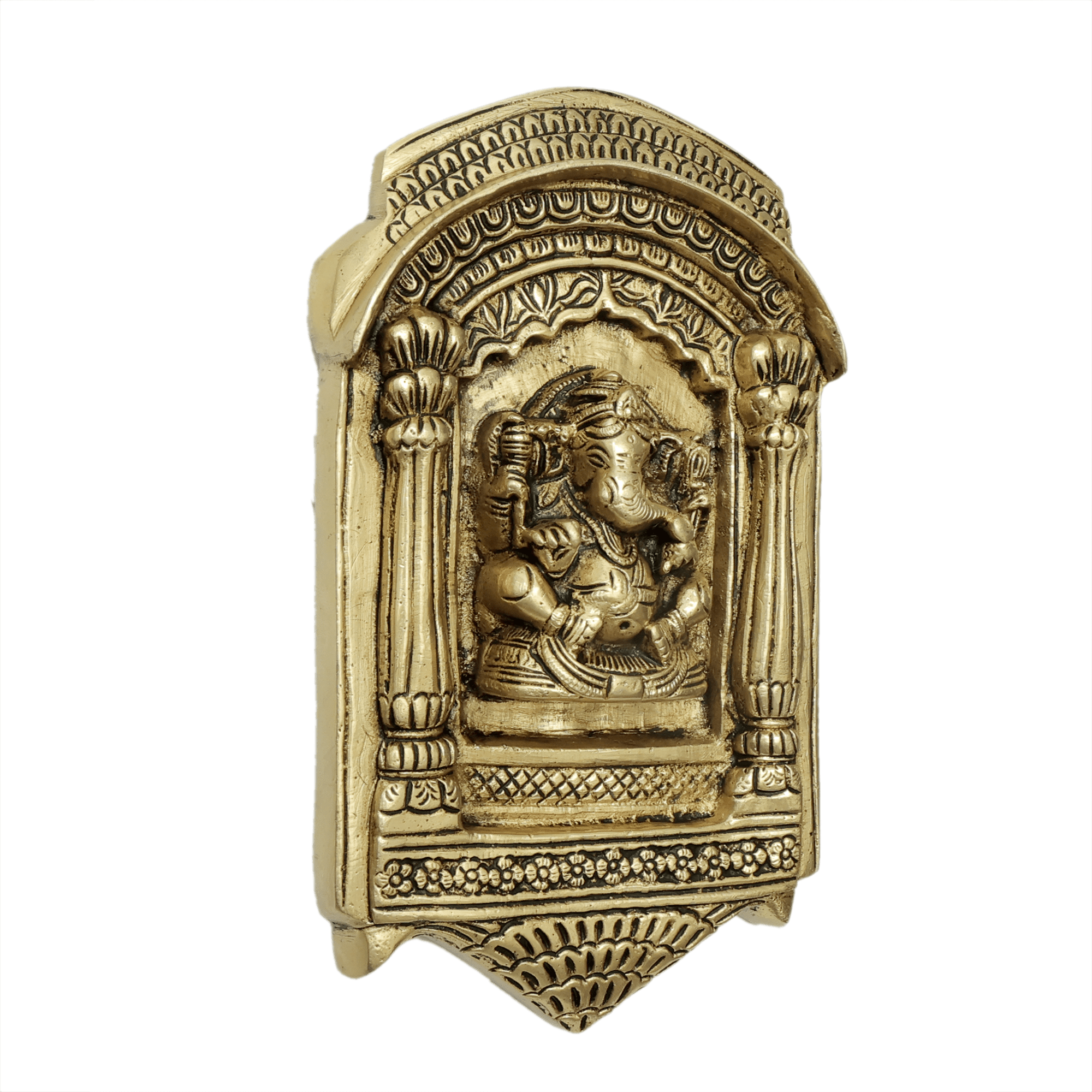 Brass Ganesha Wall Hanging 8 Inch KBH11611 Brass Ganesha Wall Hanging 8 Inch KBH11611