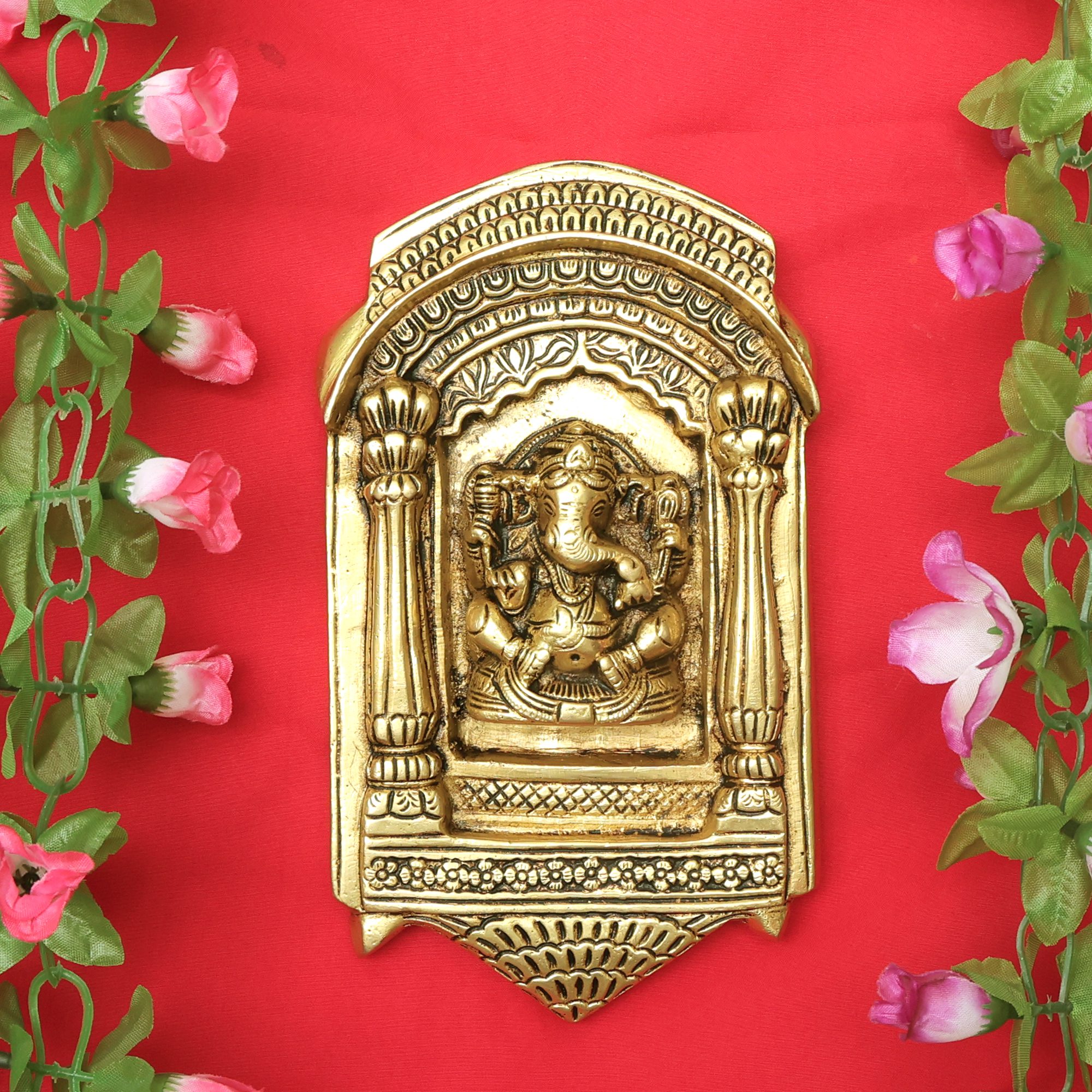 Brass Ganesha Wall Hanging 8 Inch KBH11611 Brass Ganesha Wall Hanging 8 Inch KBH11611