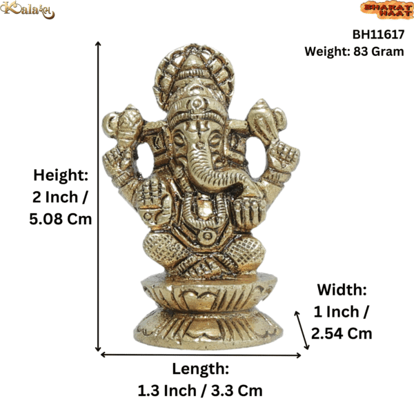 Brass Ganesha 2 Inch KBH11617