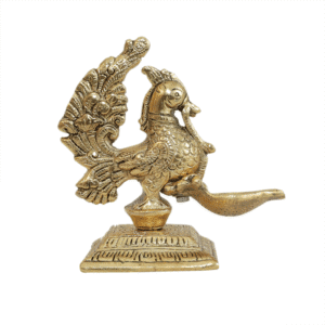 Metal Peacock Diya 5.2 Inch KBH11631