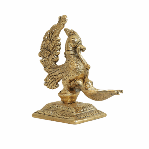 Metal Peacock Diya 5.2 Inch KBH11631