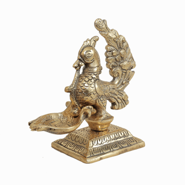 Metal Peacock Diya 5.2 Inch KBH11631