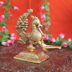 Metal Peacock Diya 5.2 Inch KBH11631