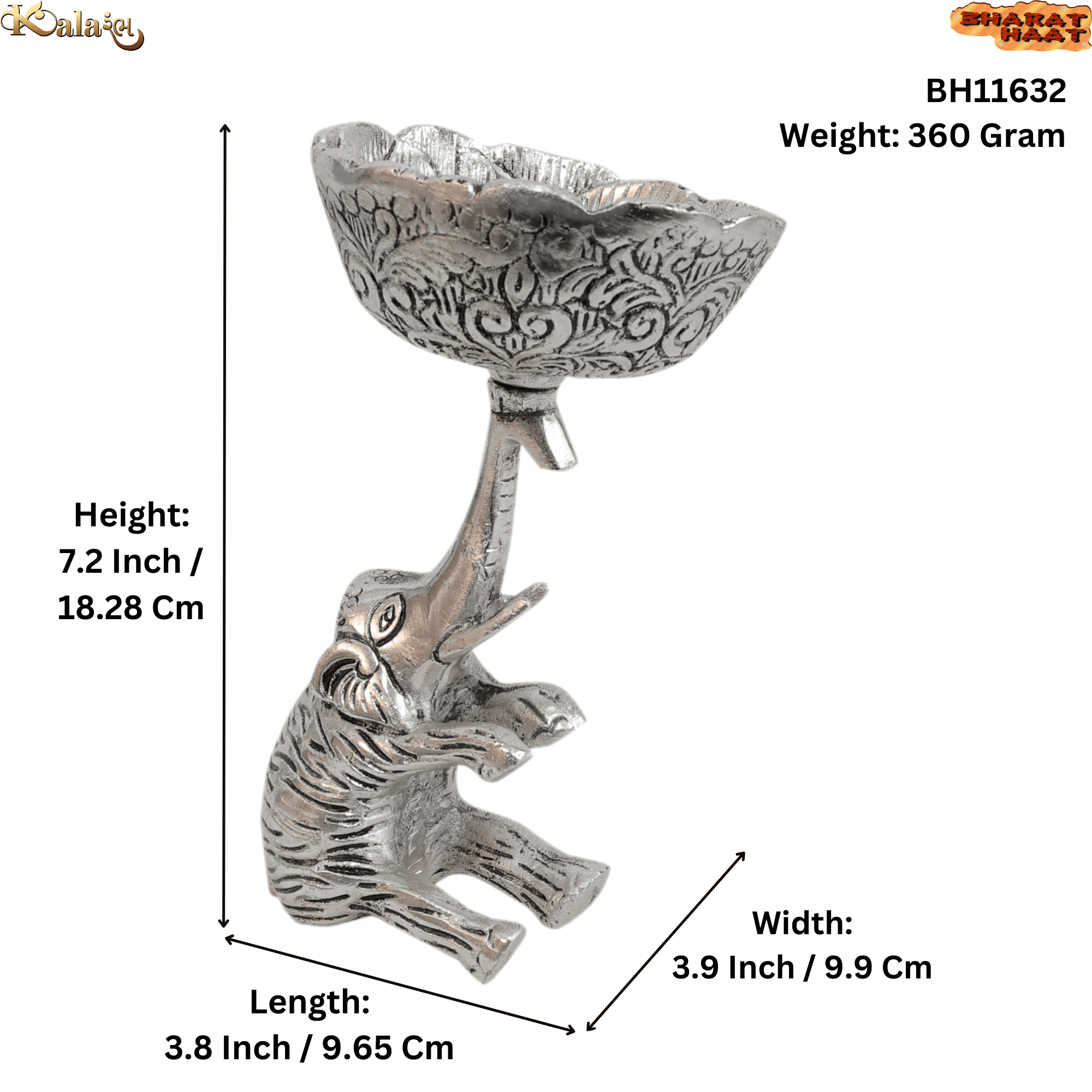 Metal Elephant Bowl 7.2 Inch KBH11632 Metal Elephant Bowl 7.2 Inch KBH11632