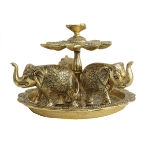 Metal Elephant Aarti 7.5 Inch KBH11633