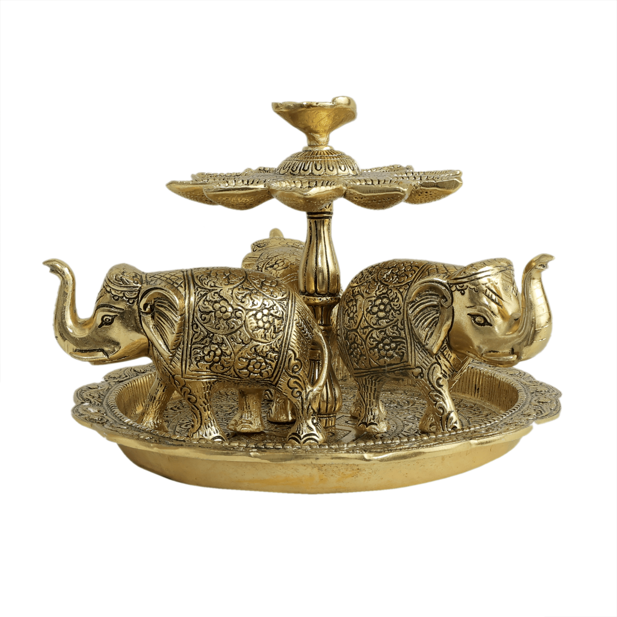 Metal Elephant Aarti 7.5 Inch KBH11633 Metal Elephant Aarti 7.5 Inch KBH11633
