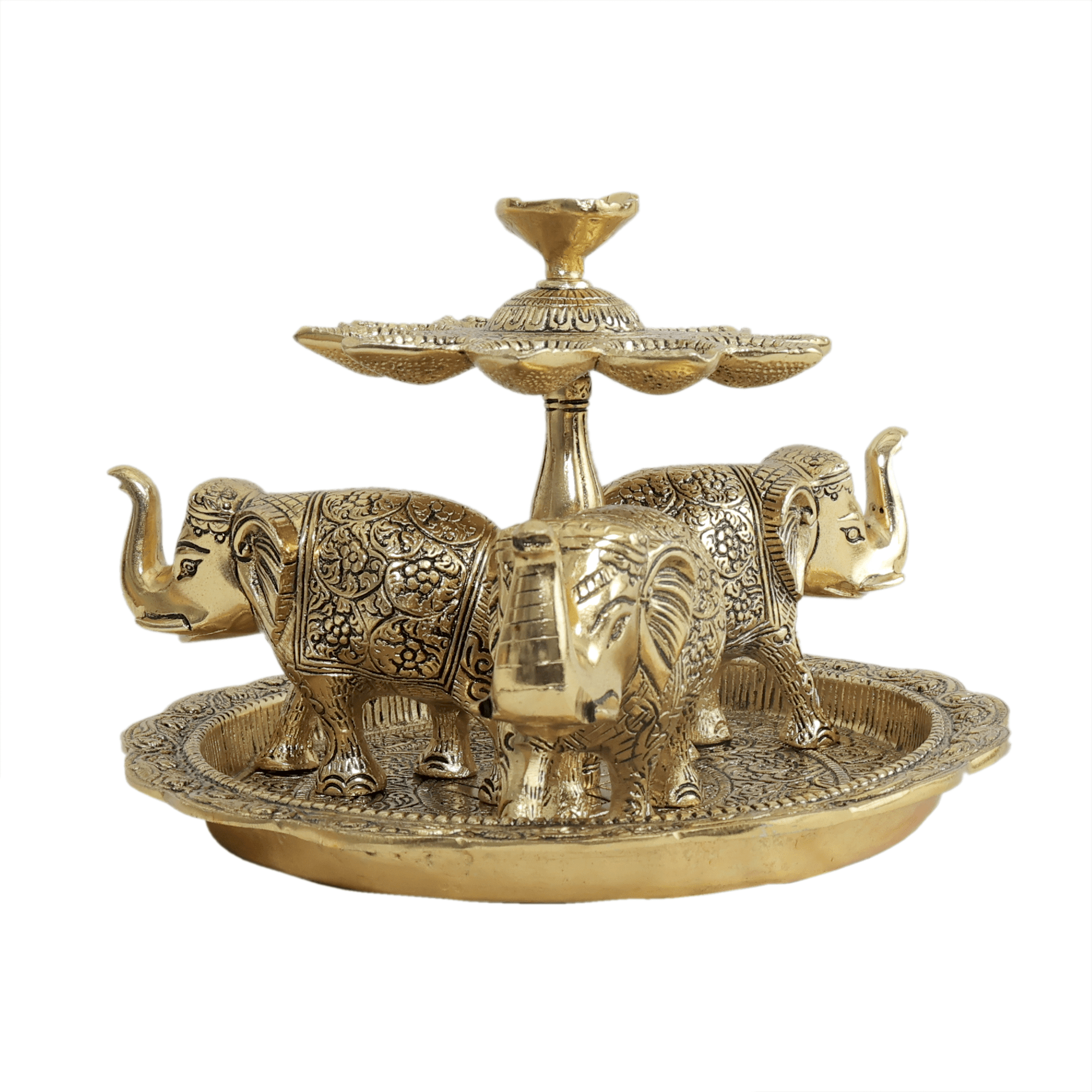 Metal Elephant Aarti 7.5 Inch KBH11633 Metal Elephant Aarti 7.5 Inch KBH11633