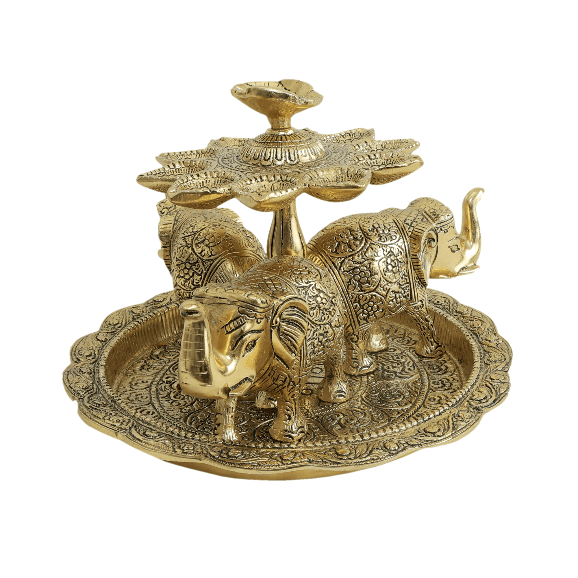 Metal Elephant Aarti 7.5 Inch KBH11633 Metal Elephant Aarti 7.5 Inch KBH11633