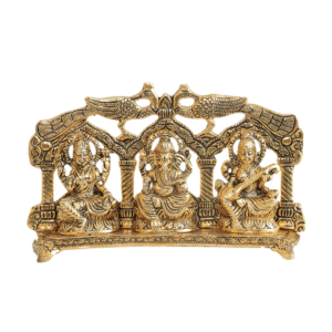 Metal Ganesha Laxmi Saraswati 5.5 Inch KBH11637