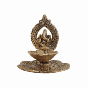 Metal Ganesha Diya 3.7 Inch KBH11649