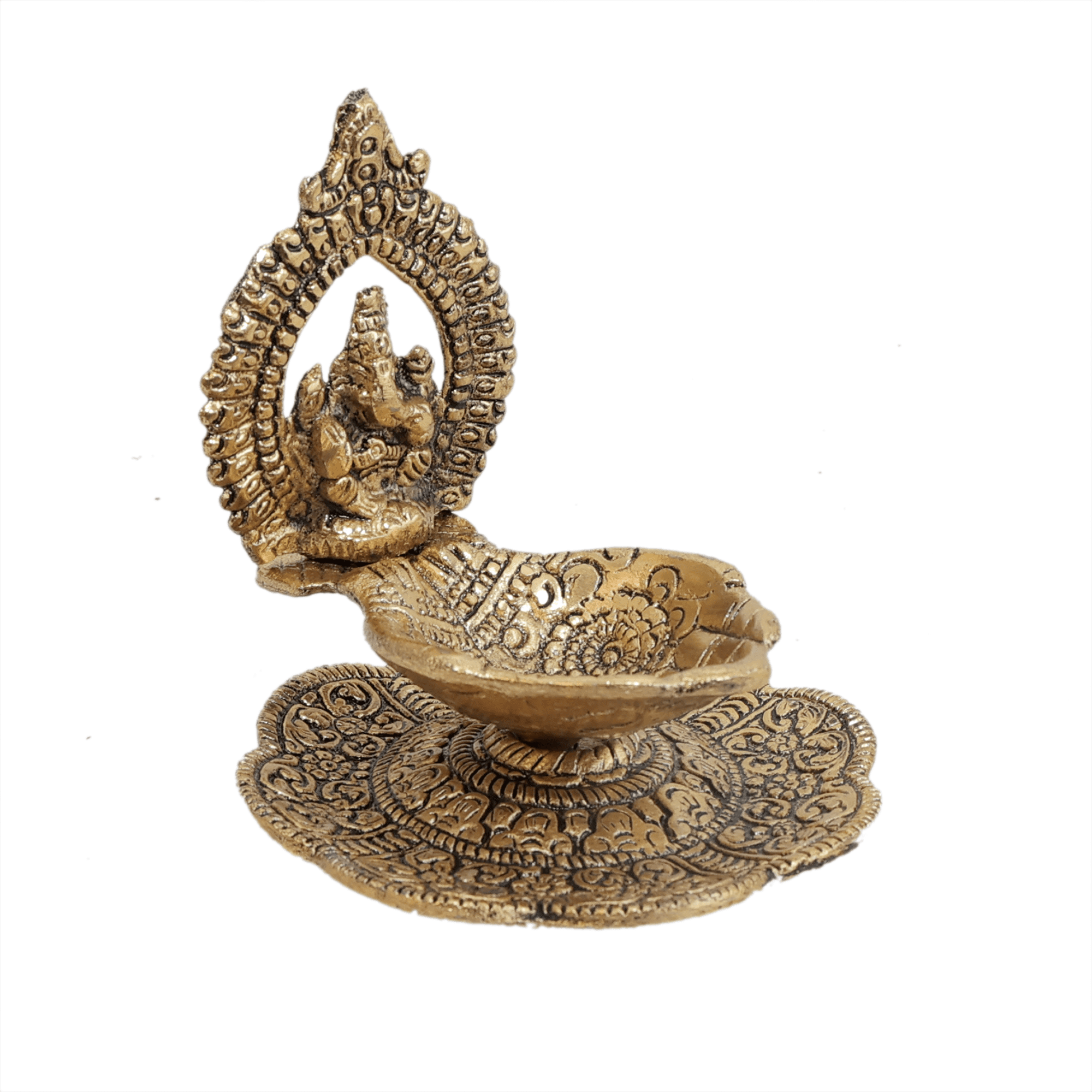 Metal Ganesha Diya 3.7 Inch KBH11649 Metal Ganesha Diya 3.7 Inch KBH11649
