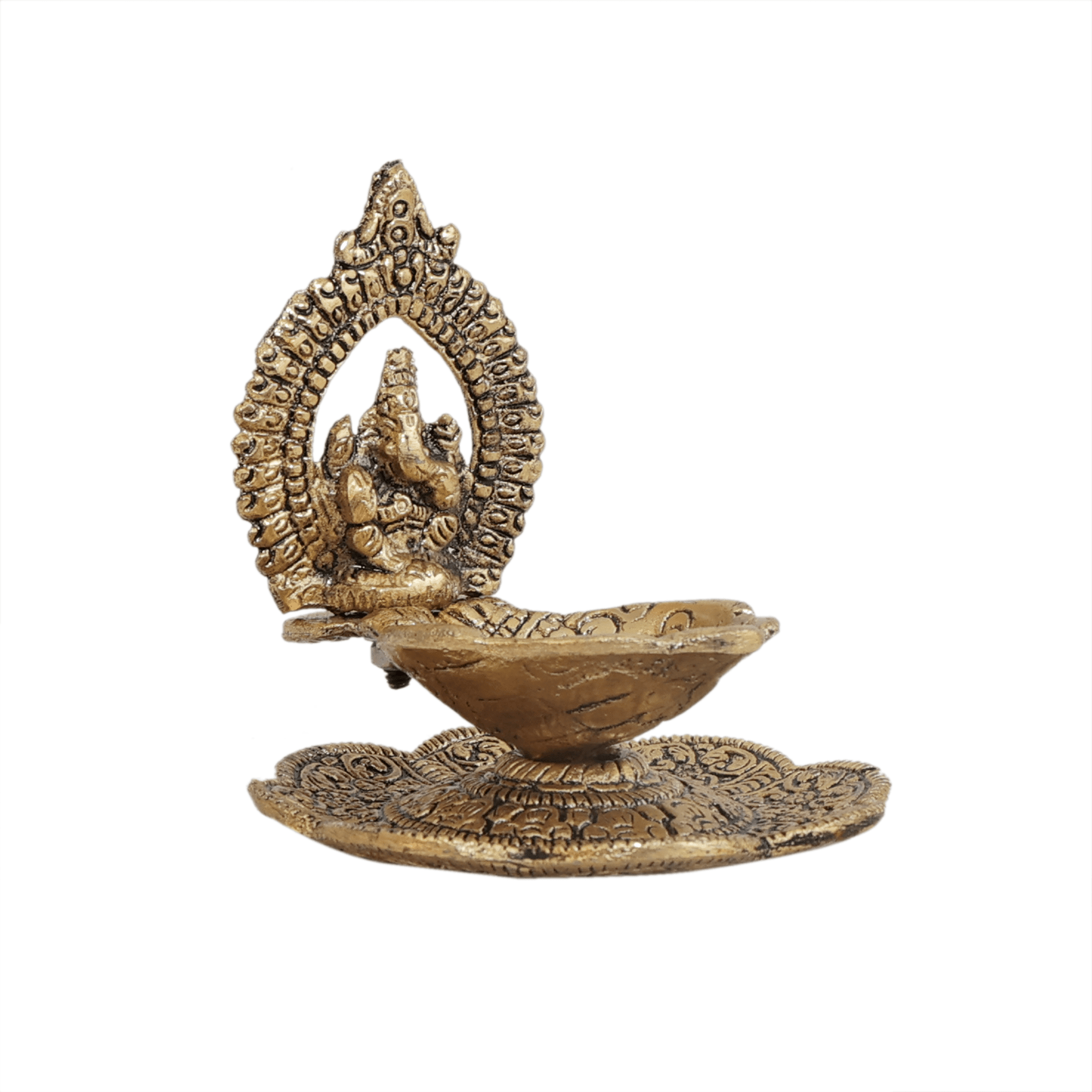 Metal Ganesha Diya 3.7 Inch KBH11649 Metal Ganesha Diya 3.7 Inch KBH11649