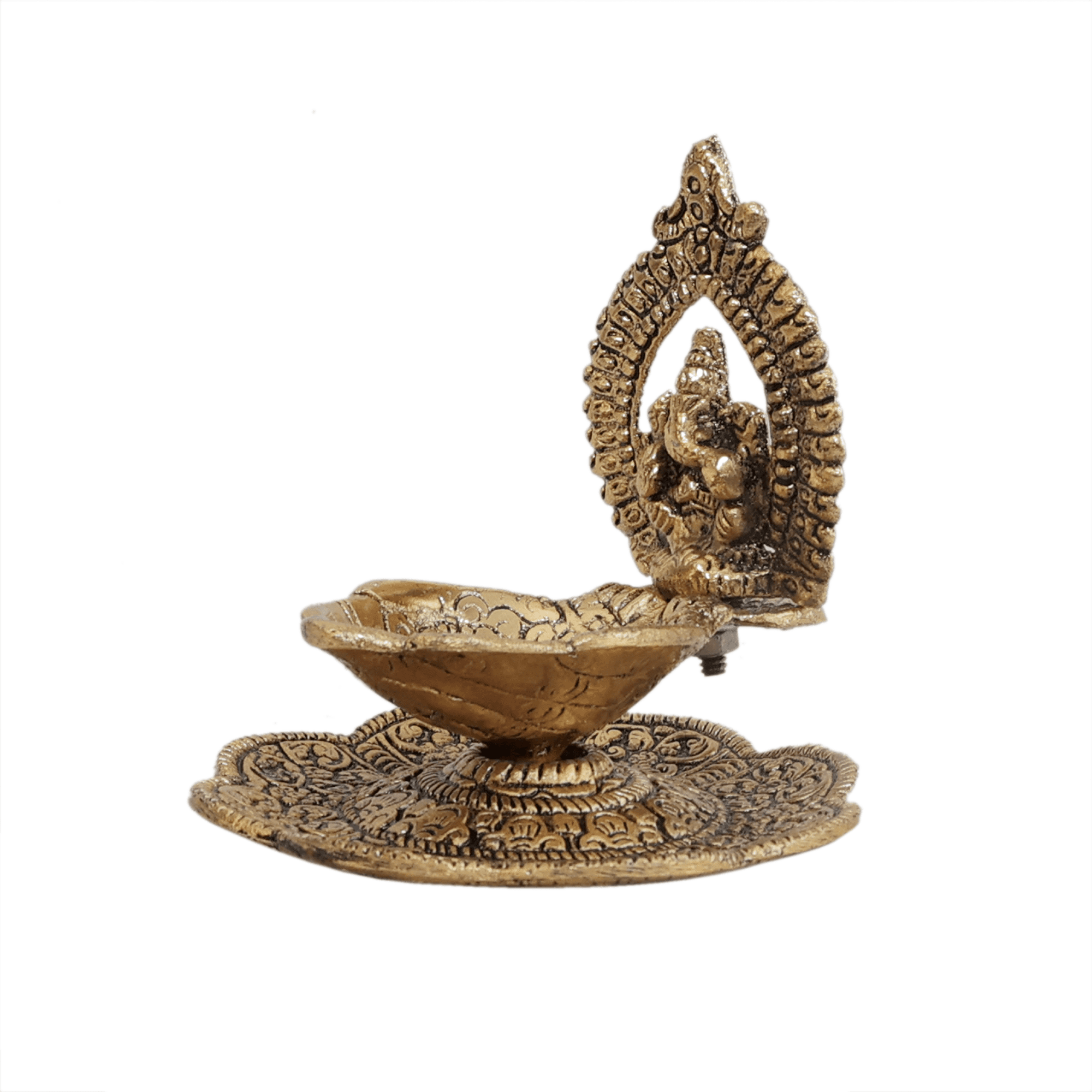 Metal Ganesha Diya 3.7 Inch KBH11649 Metal Ganesha Diya 3.7 Inch KBH11649