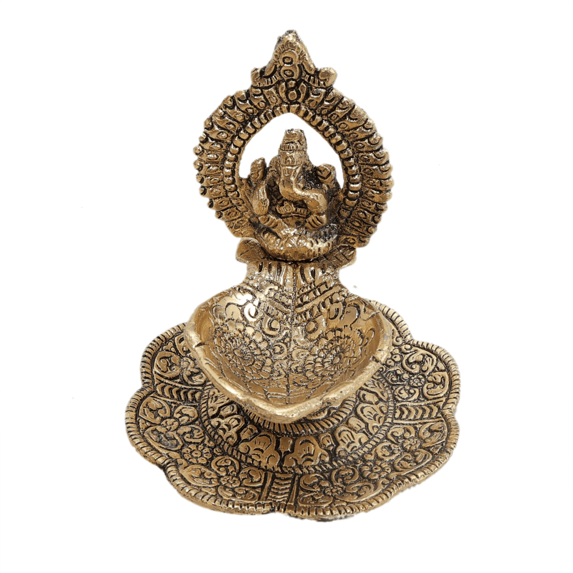 Metal Ganesha Diya 3.7 Inch KBH11649 Metal Ganesha Diya 3.7 Inch KBH11649