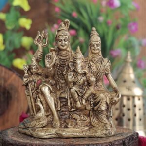Brass Shiva Family Idol 5 Inch