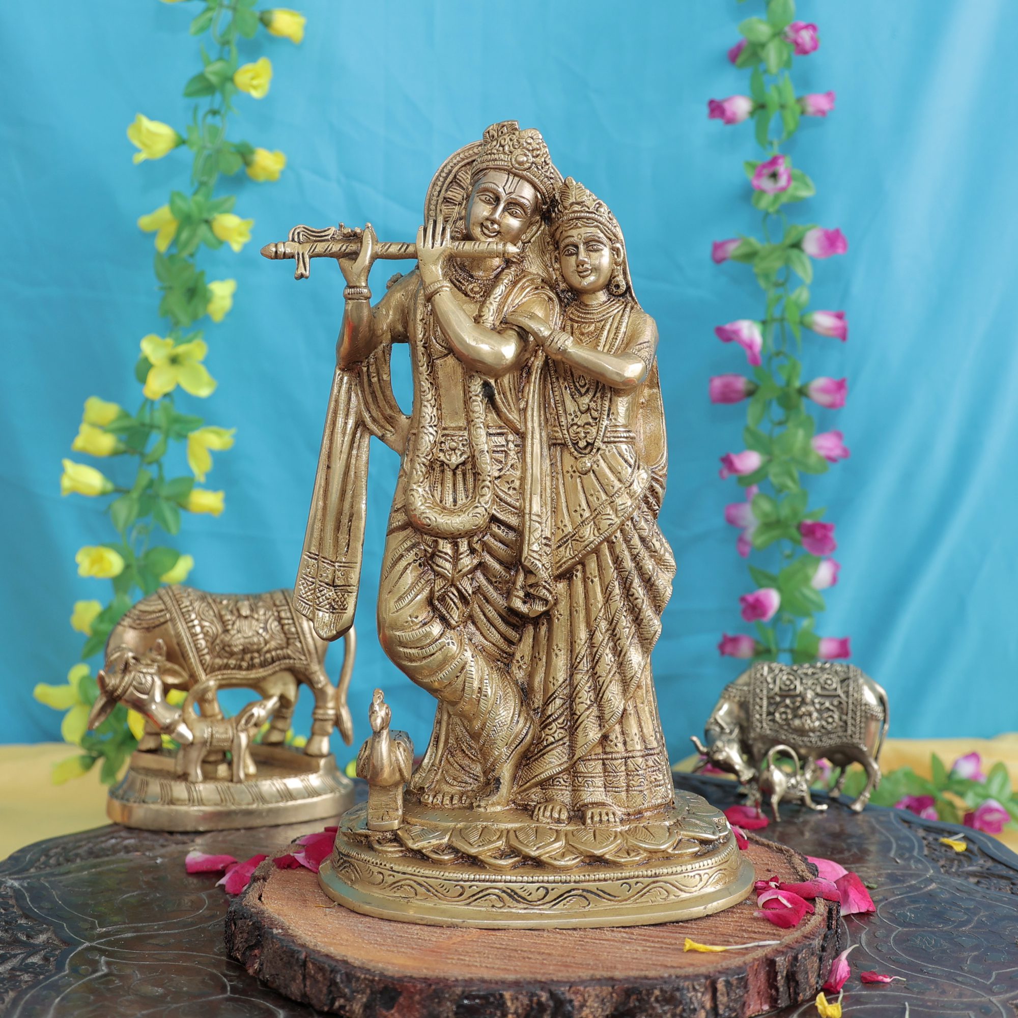 Brass Radha Krishna 11.5 Inch KBH11713
