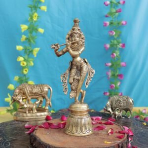 Brass Krishna Murti 11 Inch