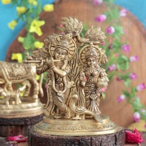 Brass Radha Krishna Love Idol 7.6 Inch