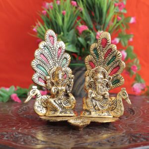 Metal Ganesh Lakshmi Diya 5.5 Inch KBH11661