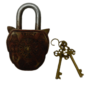 Brass Lion Face Door Lock Mid 5.8 Inch KBH02717