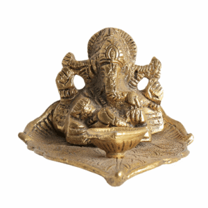 Metal Ganesha Diya 2.8 Inch BH11646