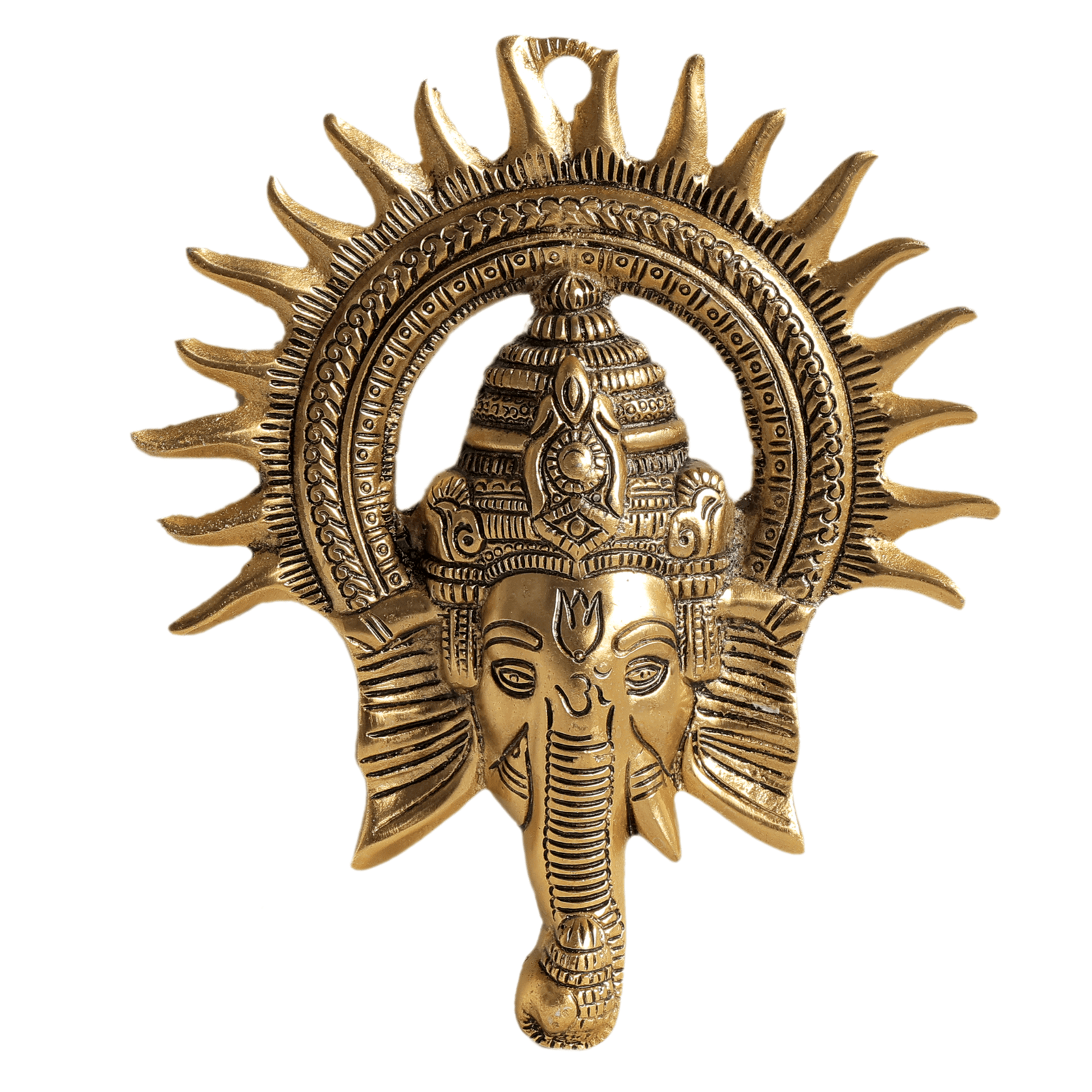 Metal Ganesha Wall Hanging 8.5 Inch BH11667 Metal Ganesha Wall Hanging 8.5 Inch BH11667