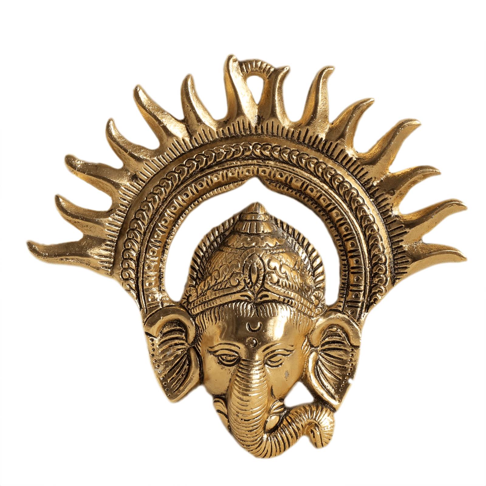 Metal Ganesha Wall Hanging 6.5 Inch BH11668 Metal Ganesha Wall Hanging 6.5 Inch BH11668