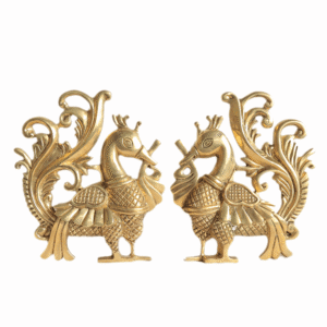 Brass Peacock Set Wall Décor Showpiece (2 Pcs)